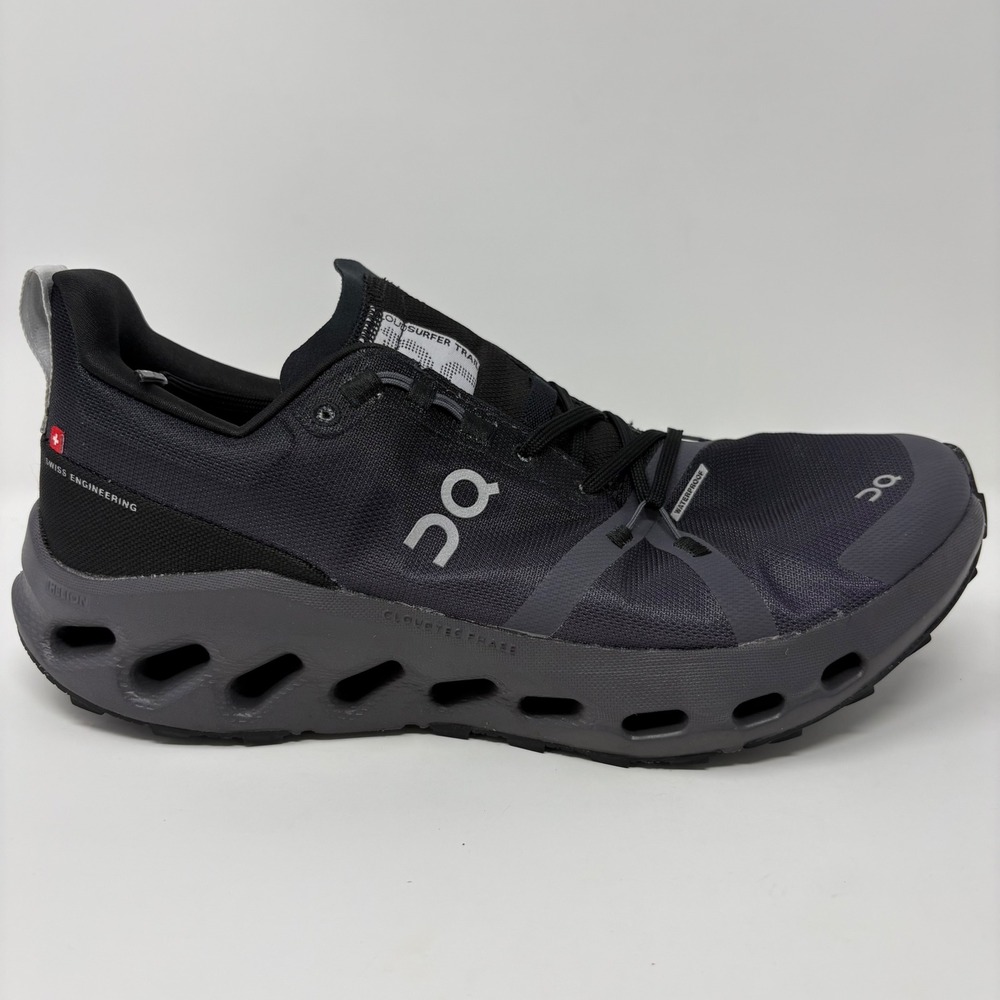 On Running Cloudsurfer Trail Waterproof Womens Size 9.5 Black Running Shoes